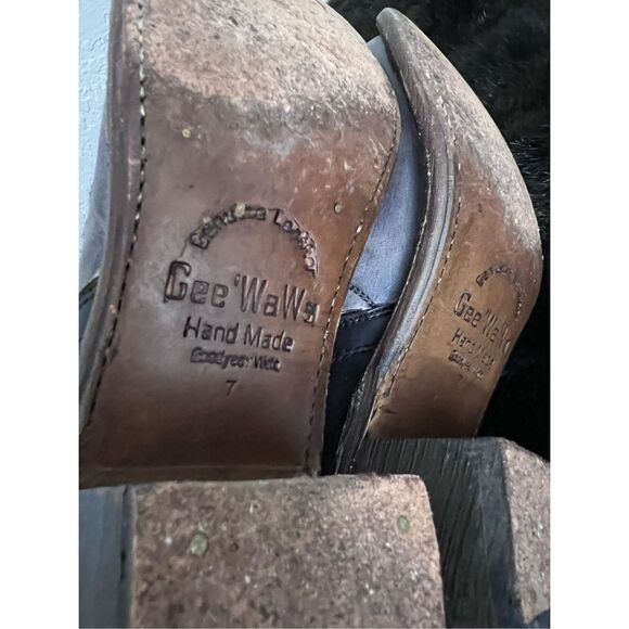 Anthropologie gee Wawa silver black booties boots 7 - Picture 5 of 5